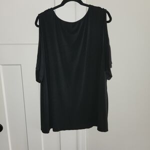 BloomChic Black Cold Shoulder Blouse Plus Size 22/24 3x 4x